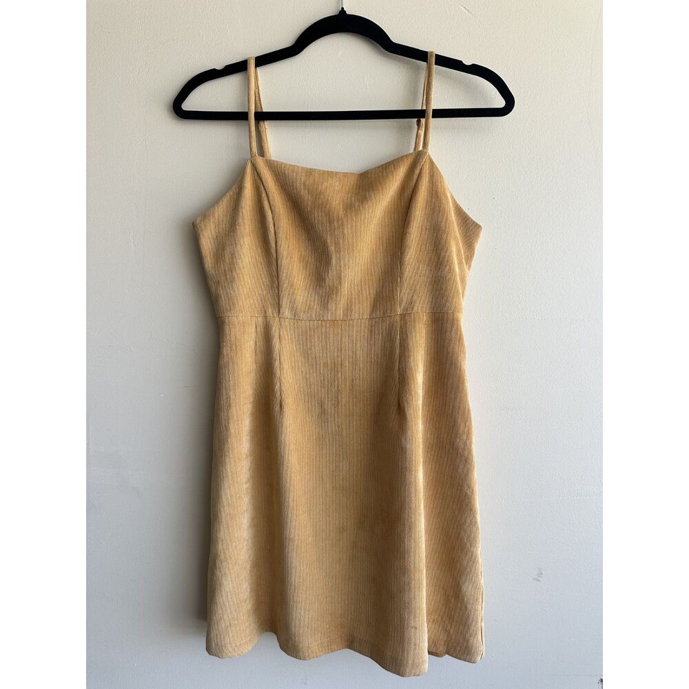Cooperative Corduroy Mini Dress Women's Small Mustard Yellow Dress